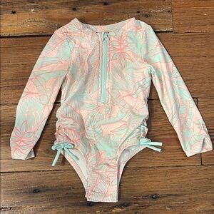 Cat & Jack Pink and Green One Piece Bathing Suit